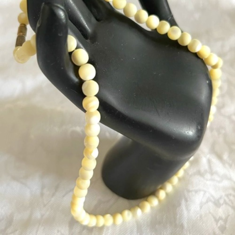 Mother of Pearl Necklace 16" of delicate round 1/4" beads
